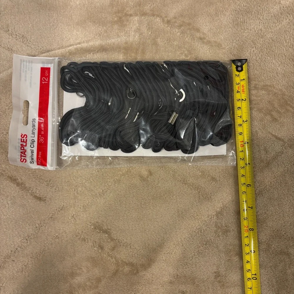 Staples Swivel Clip Lanyards Black 36